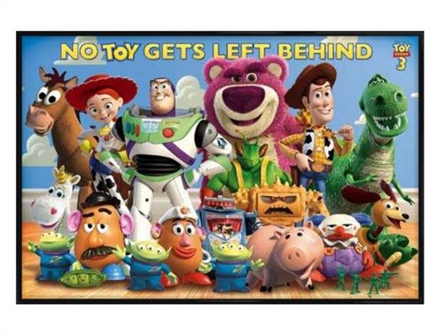 Image of Gloss Black Framed Toy Story 3 No Toy Gets Left Behind Poster