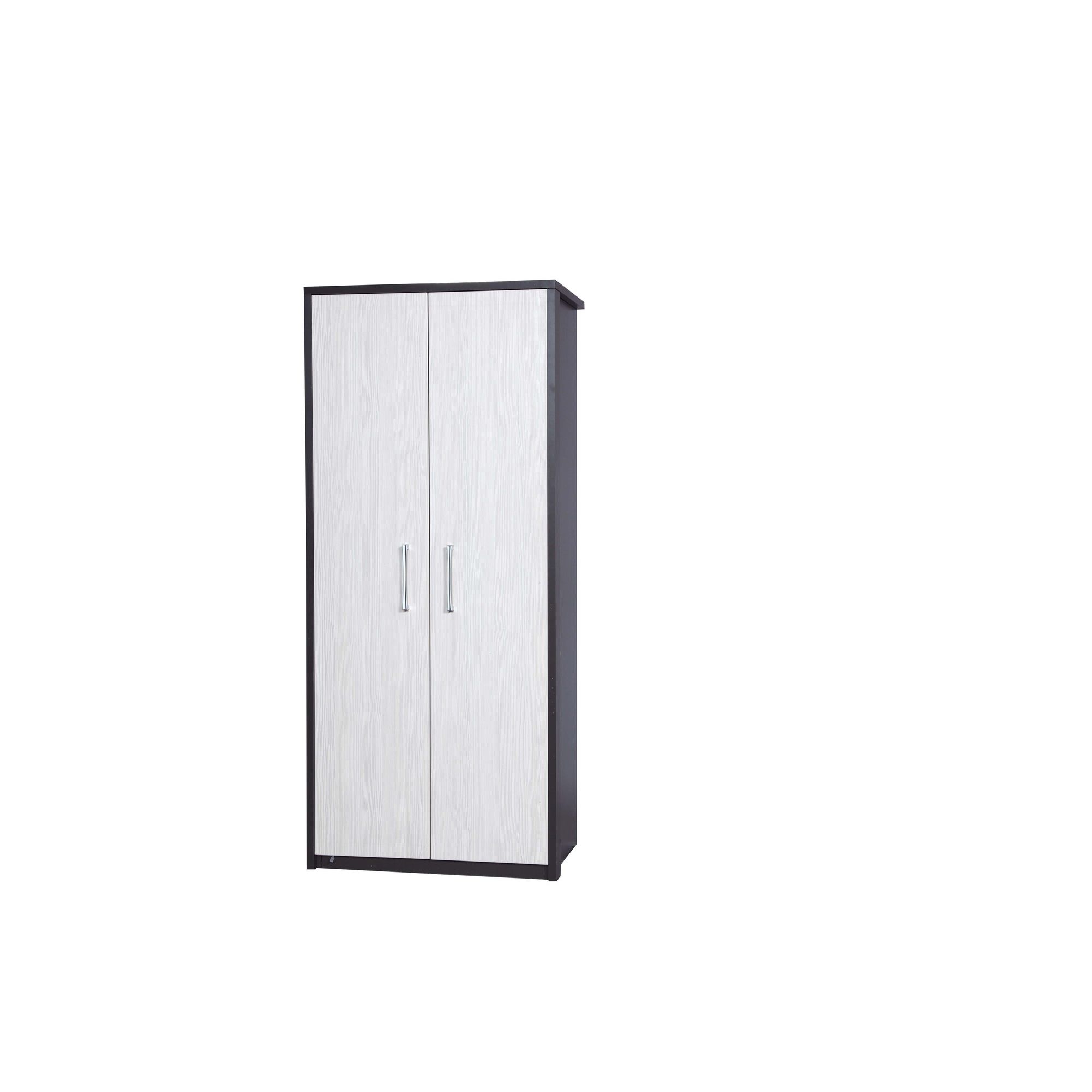 Alto Furniture Avola Double Wardrobe - Grey Carcass With White Avola at Tesco Direct