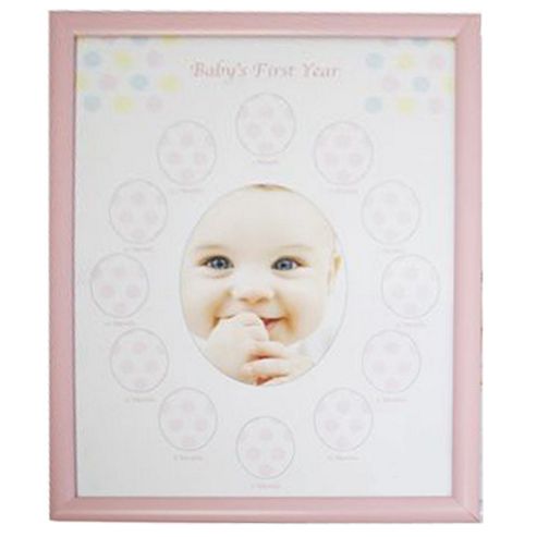 Image of Babies First Year Monthly Photo Frame - Pink