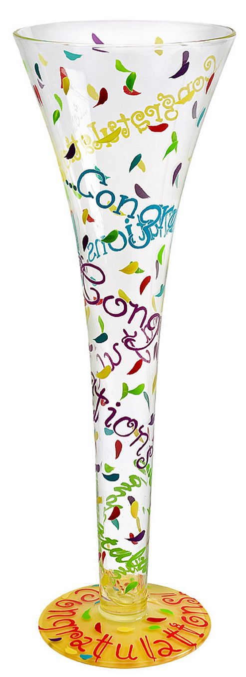 Image of Lolita Hand Painted Champagne Glass - Congratulations