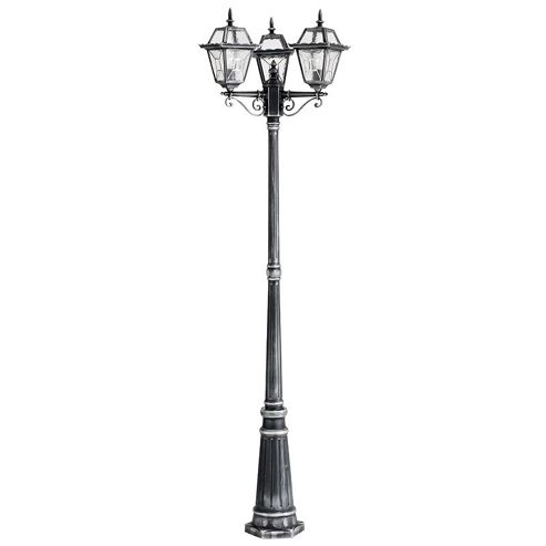 Image of Endon Lighting Triple Lamp Post In Black/silver