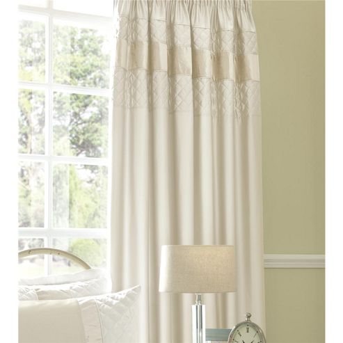 Image of Catherine Lansfield Classique Curtains 66x72cm Cream