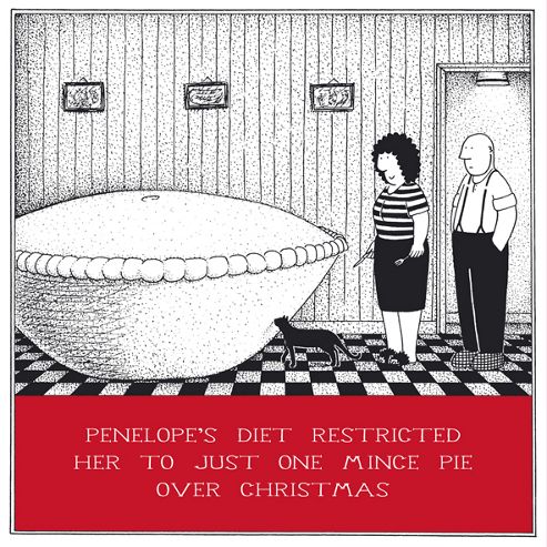 Image of Holy Mackerel Greeting Card - Christmas Card - Just One Mince Pie At Xmas
