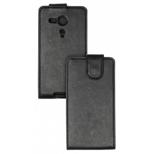 Image of Sony Xperia Sp (huashan) Leather Effect Flip Case Black With Screen Protector