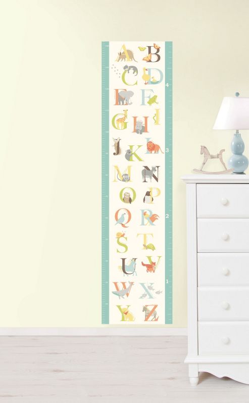 Image of Wallpops!wallartforbaby Alphabet Zoo Baby Growth Chart Wall Stickers