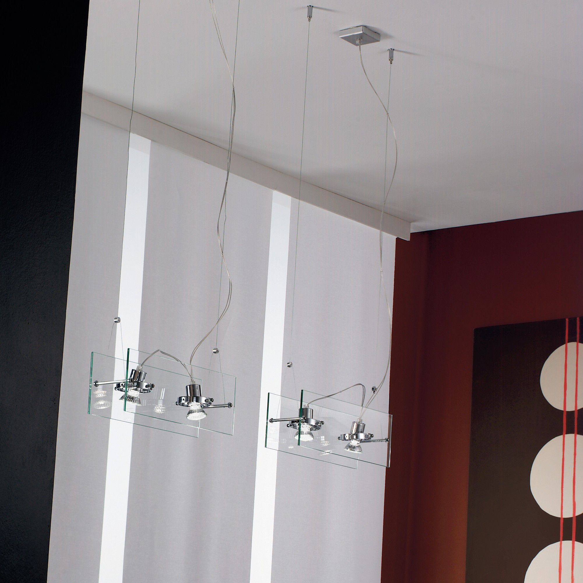 Linea Light Orbis Double Pendant Spot Light In Chrome