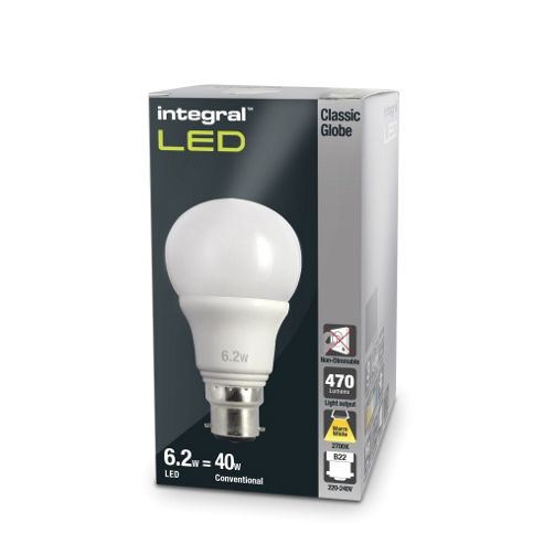 Image of Pack Of Ten Integral B22 6.2w Warm White Globes