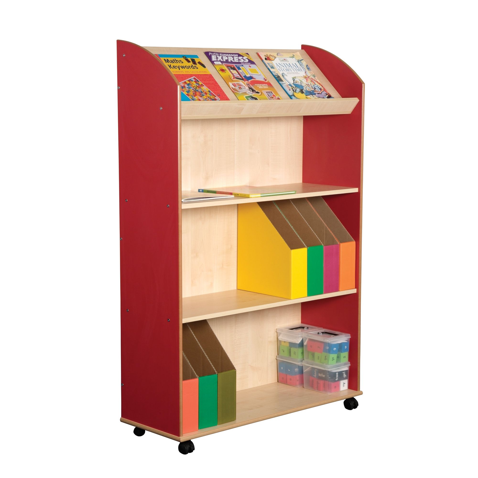 Liberty House Toys Primary Coloured Maple Three Shelf Bookcase and Display Unit at Tesco Direct