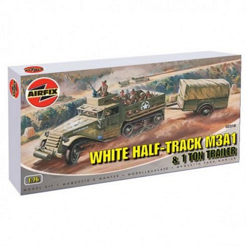 Image of White Half-track M3a1 & 1 Ton Trailer (a02318) 1:76