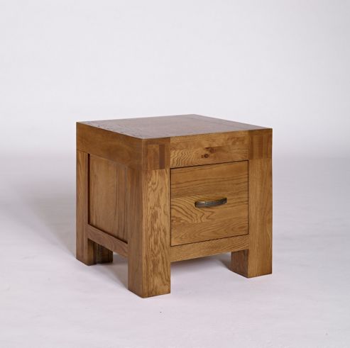 Image of Ametis Santana Rustic Oak 1 Drawer Lamp Table