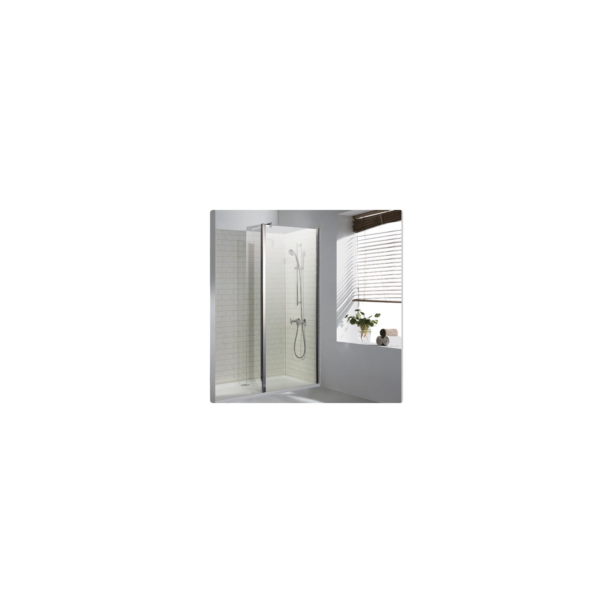 Duchy Choice Silver Walk-In Shower Enclosure 1400mm x 700mm (Complete with Tray), 6mm Glass at Tesco Direct