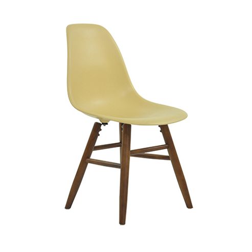Image of Grw Dining Chair Buttermilk Cream Walnut Leg