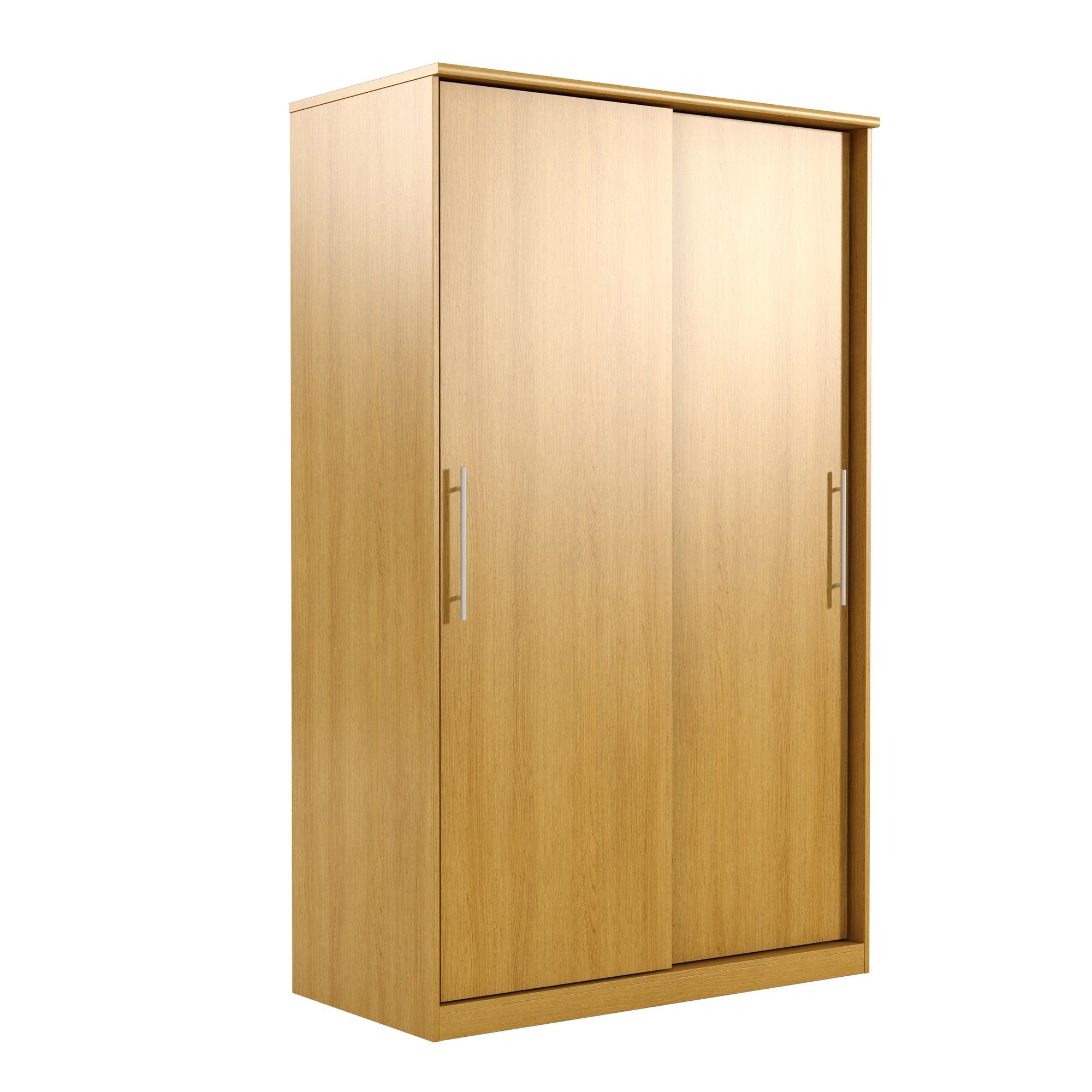 Urbane Designs Prague 2 Door Sliding Wardrobe - Oak at Tesco Direct