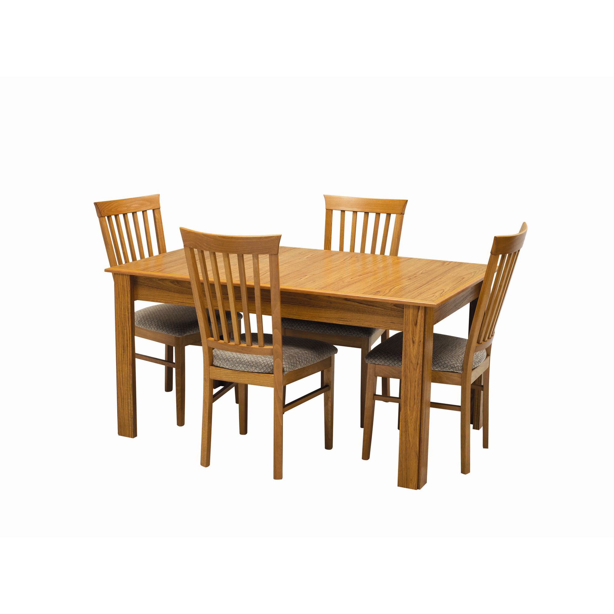 Caxton Tennyson Extending Dining Set with 4 Slatted Back Dining Chairs in Teak - Oyster at Tesco Direct