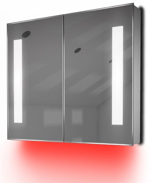 Image of Ambient Bathroom Mirror Cabinet With Sensor & Internal Shaver Socket K131r