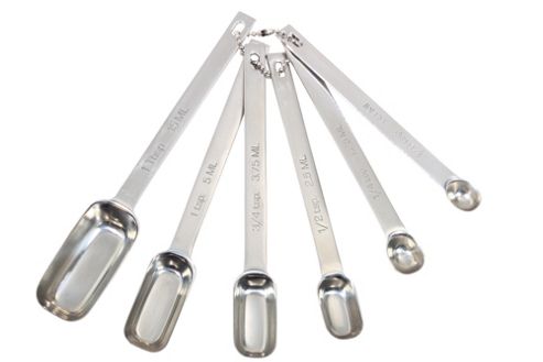 Image of Master Class Stainless Steel Six Piece Measuring Spoon Set.