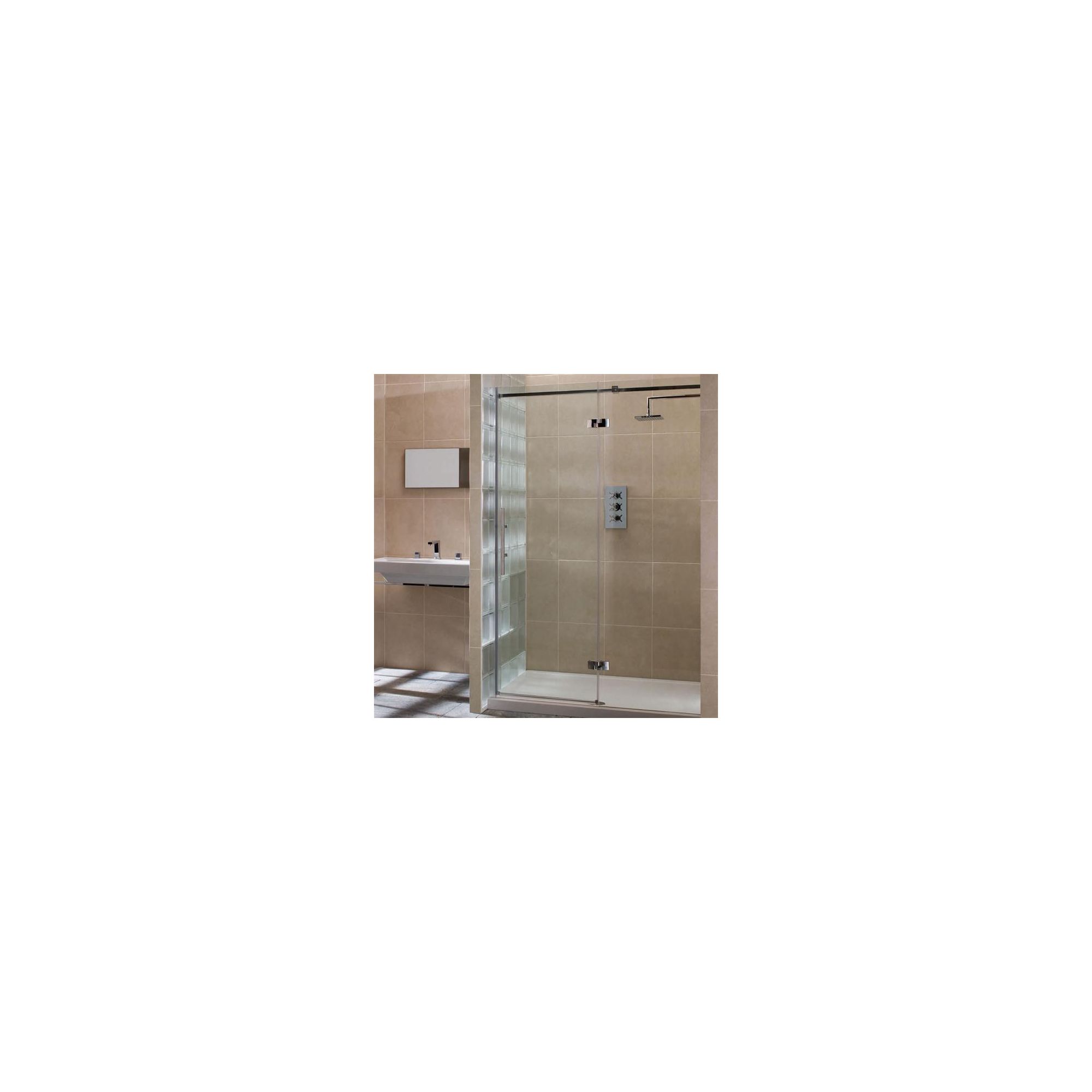 Merlyn Vivid Nine Hinged Door Alcove Shower Enclosure with Inline Panel, 1700mm x 800mm, Right Handed, Low Profile Tray, 8mm Glass at Tesco Direct