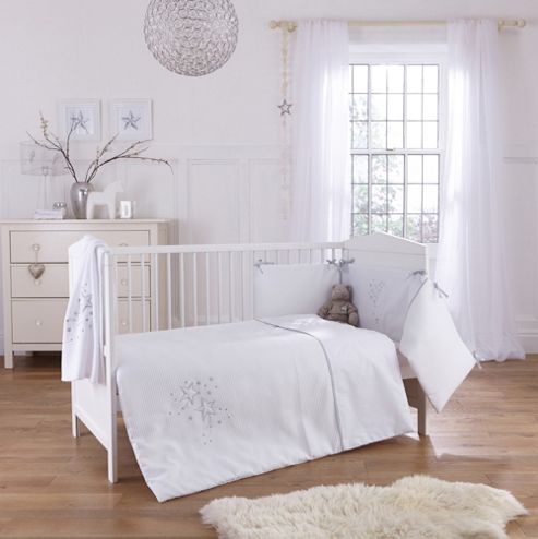 Image of Clair De Lune Stardust 3 Piece Bedding Set - White - White