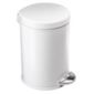 simplehuman 3 Litres Round Pedal Bin in Brushed Stainless Steel - White