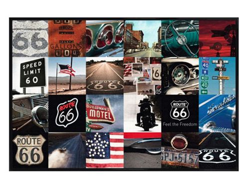 Image of Gloss Black Framed Route 66 Collage Poster