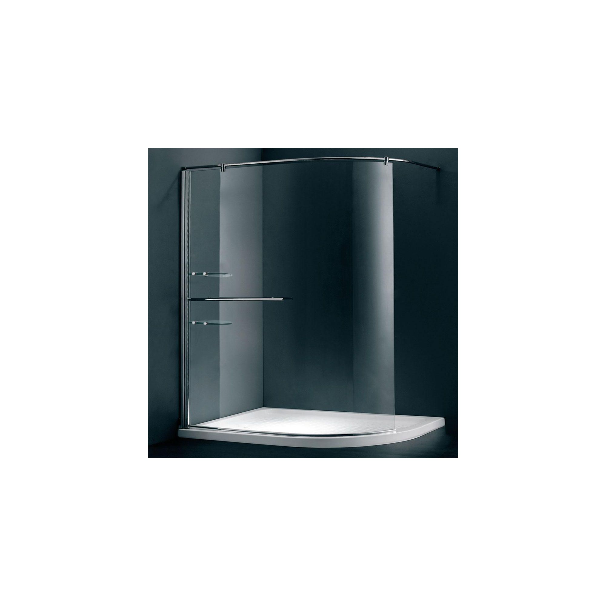 Duchy Style Curved Walk-In Wet Room Glass Shower Enclosure, 1200mm x 900mm, 6mm Glass, Low Profile Tray, Right Handed at Tescos Direct