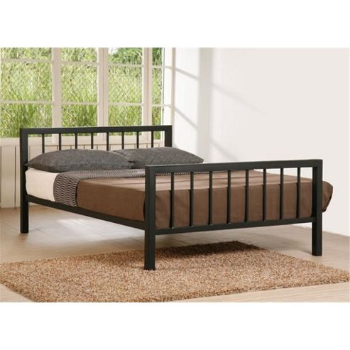 Image of Black Micro Slatted Metal Bed Frame - Small Double 4ft