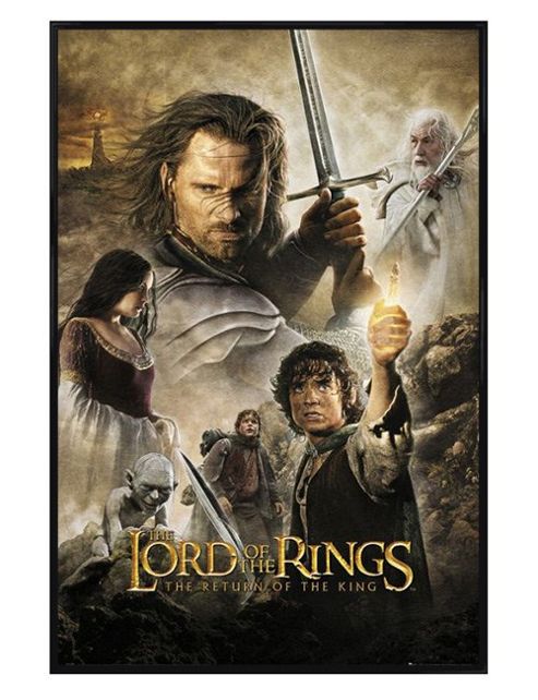 Image of Lord Of The Rings Gloss Black Framed Return Of The King Lotr Poster