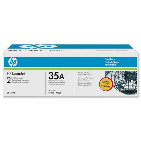 Image of 35a Black Dual Pack Laserjet Toner Cartridges