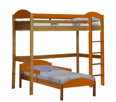 Image of Maximus L Shape High Sleeper Antique With Orange Details