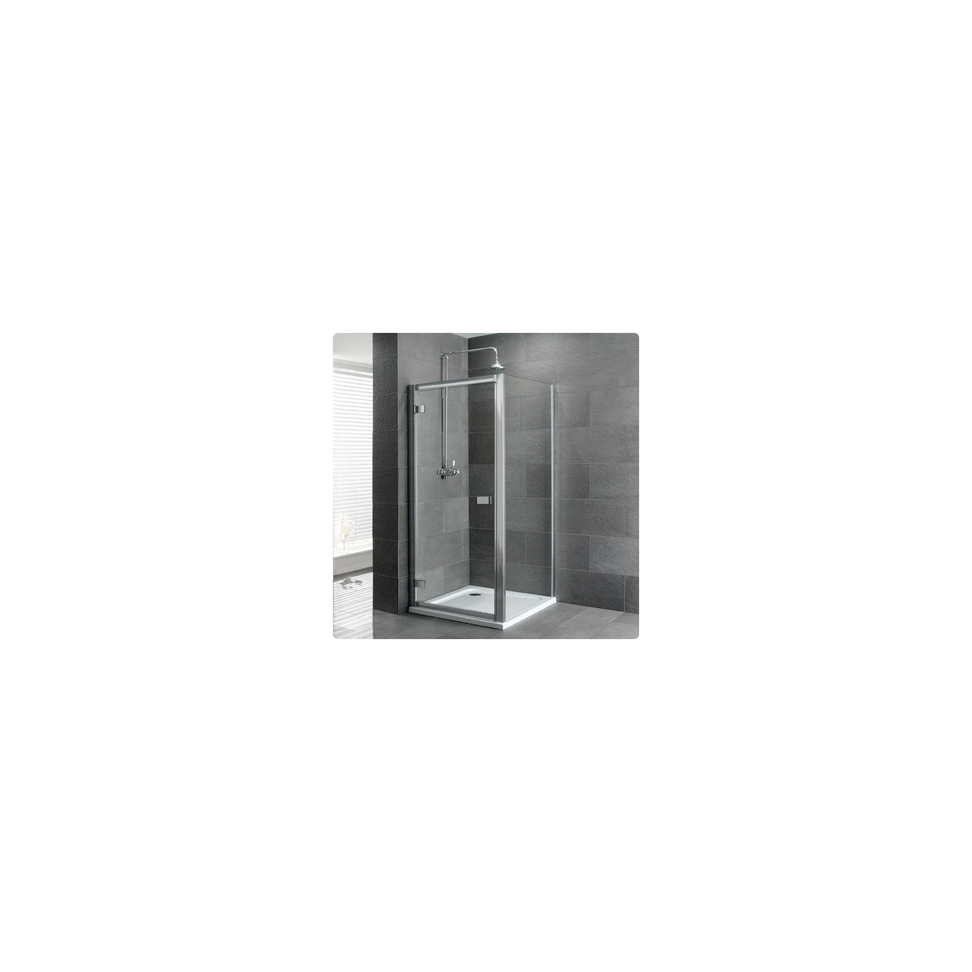 Duchy Select Silver Hinged Door Shower Enclosure, 700mm x 700mm, Standard Tray, 6mm Glass at Tescos Direct