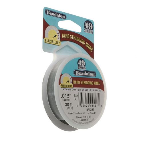 Image of Beadalon 49 Strand Wire .015" Bright 30ft (9.2m)