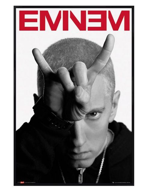 Image of Eminem Gloss Black Framed Horns Poster