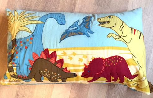 Image of Dinosaur Cushion - Embroidered