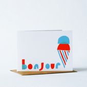 "Yellow Owl Workshop Card - Bonjour"