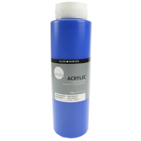 Image of Daler Simply Acrylic Ultramarine Blue 750ml