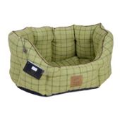 House of Paws Tweed Oval Dog Bed in Green - XX-Large (91.44cm W)