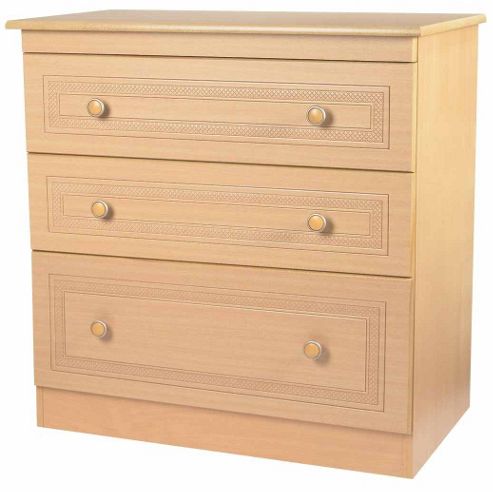 Image of Welcome Furniture Corrib 3 Drawer Deep Chest - Light Oak