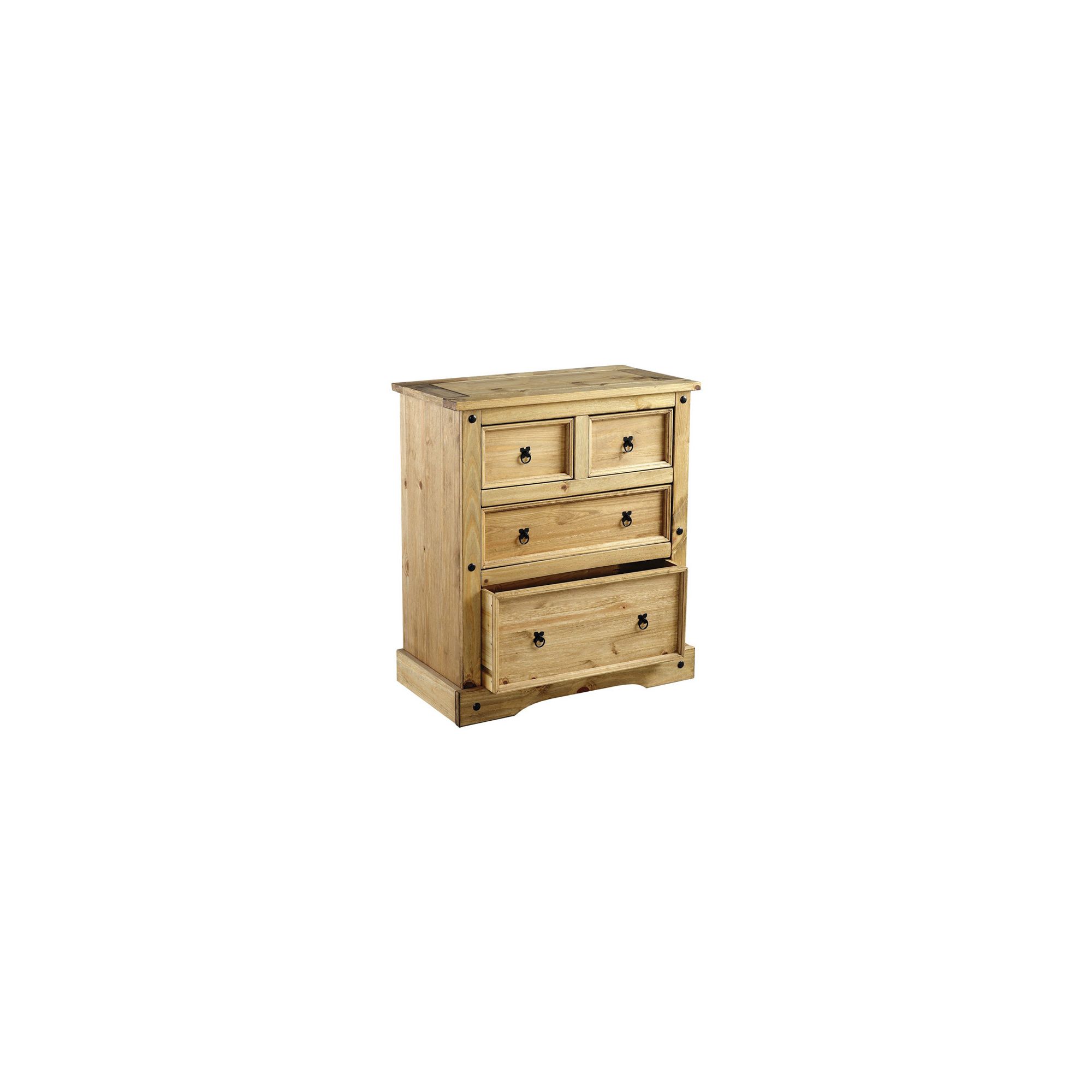 Home Essence Corona 2+2 Drawer Chest in Distressed Waxed Pine at Tesco Direct