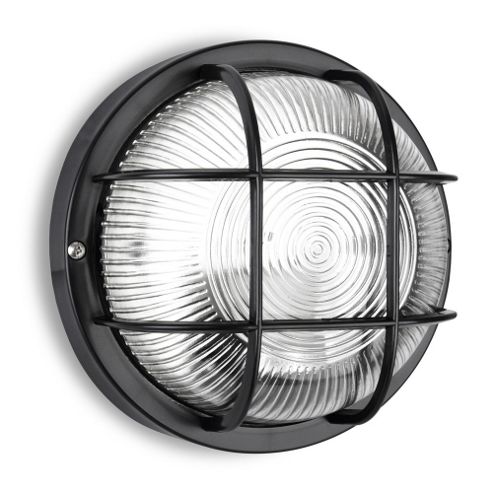 Image of Pendle Ip44 Round Led Bulkhead Light In Black