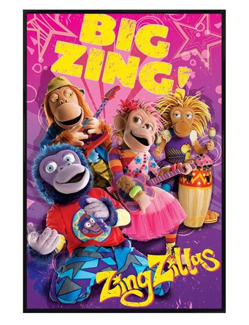 Image of Zingzillas Gloss Black Framed Big Zing Poster