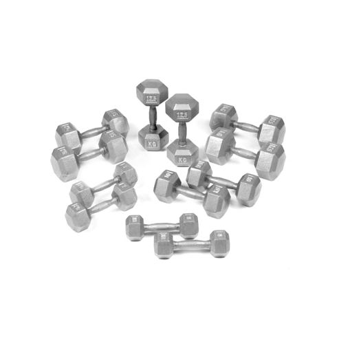 Image of Body Power 5-17.5kg Hex Dumbbell Set (6 Pairs)