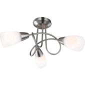 Home Essence Indira 3 Light Semi-Flush Ceiling Light in Satin Nickel
