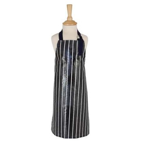 Image of Rushbrookes Butchers Stripe Children's Pvc Apron, Navy