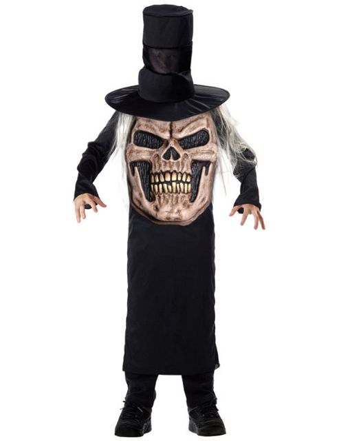 Image of Child Evil Skull Mad Hatter Costume Medium