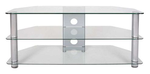 Buy Tru-Vue Large Clear Glass Corner TV Stand for up to 60 ...