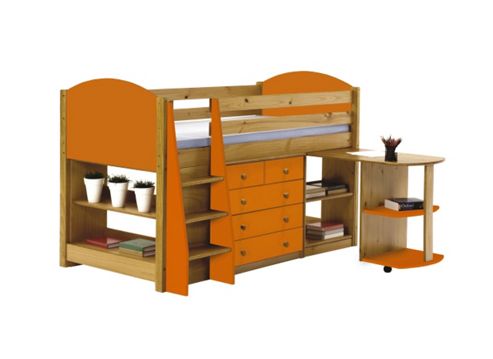 Image of Verona Mid Sleeper Set 1 Antique With Orange Details