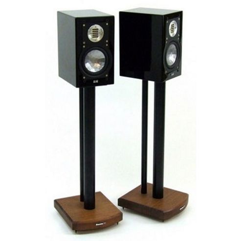Image of Moseco 6 Black And Dark Oak Speaker Stands