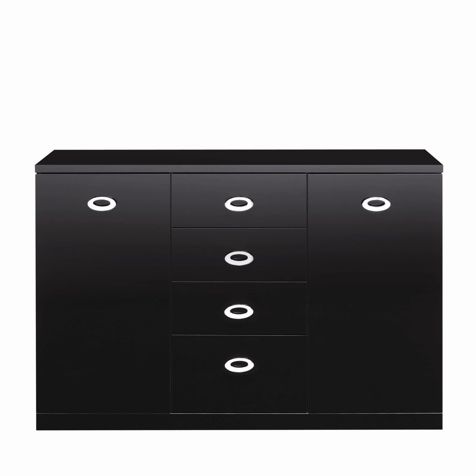 Caxton Manhattan Small 2 Door / 4 Drawer Sideboard in Black Gloss at Tesco Direct