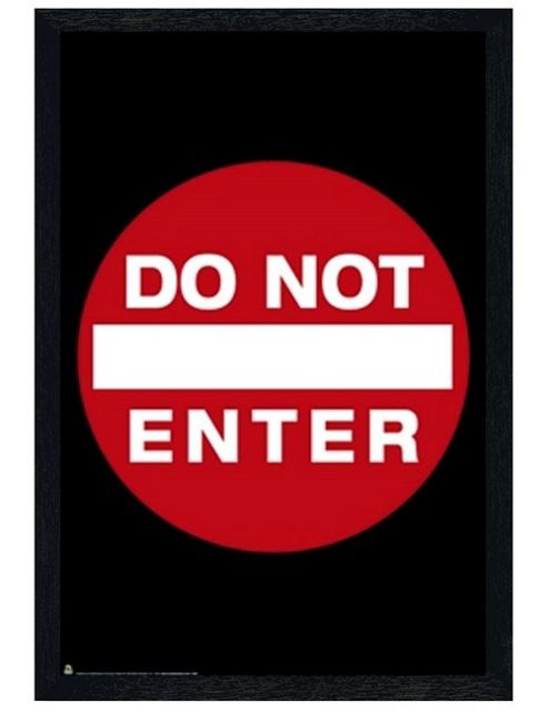 Image of Black Wooden Framed Do Not Enter Poster
