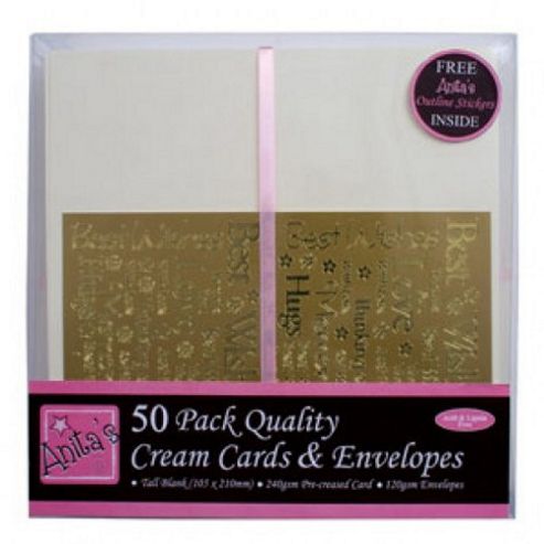 Image of Anitas Card Packs - 50 Pack - Tall Cream